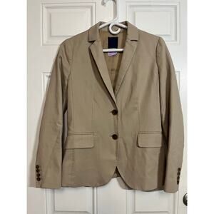 J. Crew Tailored Blazer Minimal Chic Workwear Layer Womens Size 0 Neutral Tan